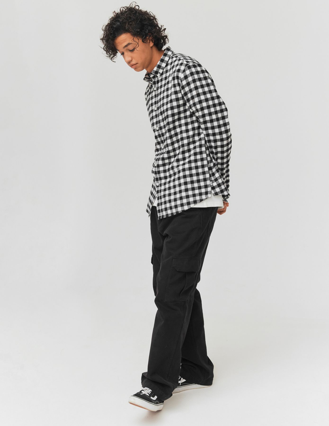 Chemise droite à carreaux
