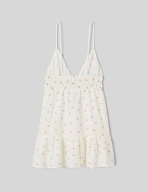 Robe courte &agrave; broderies