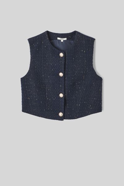 Gilet sans manches en tweed
