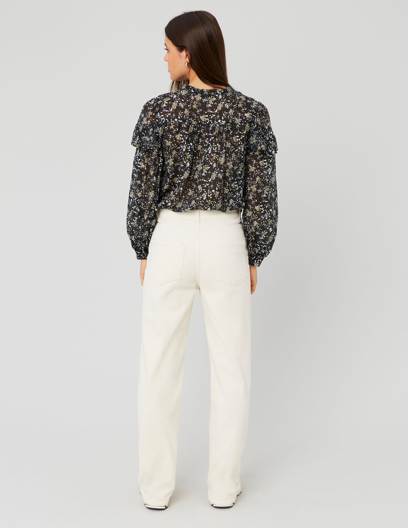 Pantalon straight velours