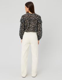 Pantalon straight velours