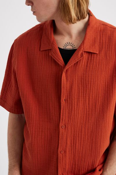 Chemise manches courtes gaze de coton