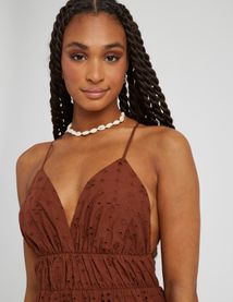 Robe longue broderie anglaise