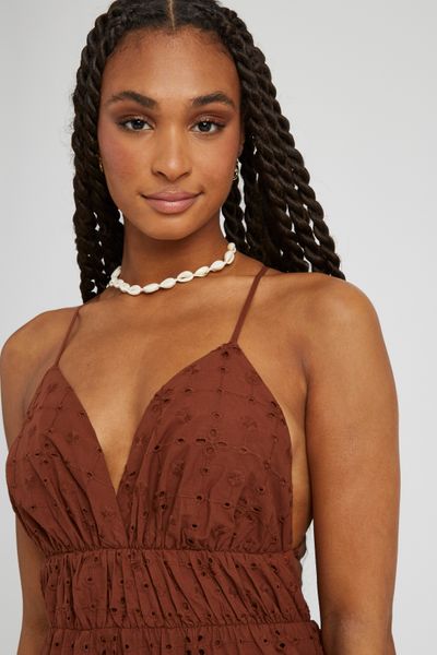 Robe longue broderie anglaise