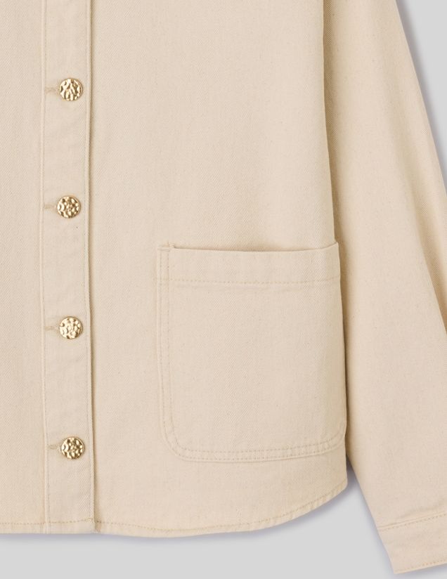 Veste twill boutons dor&eacute;s