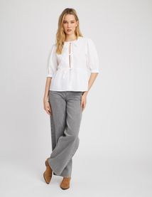Chemise rayée à nœuds