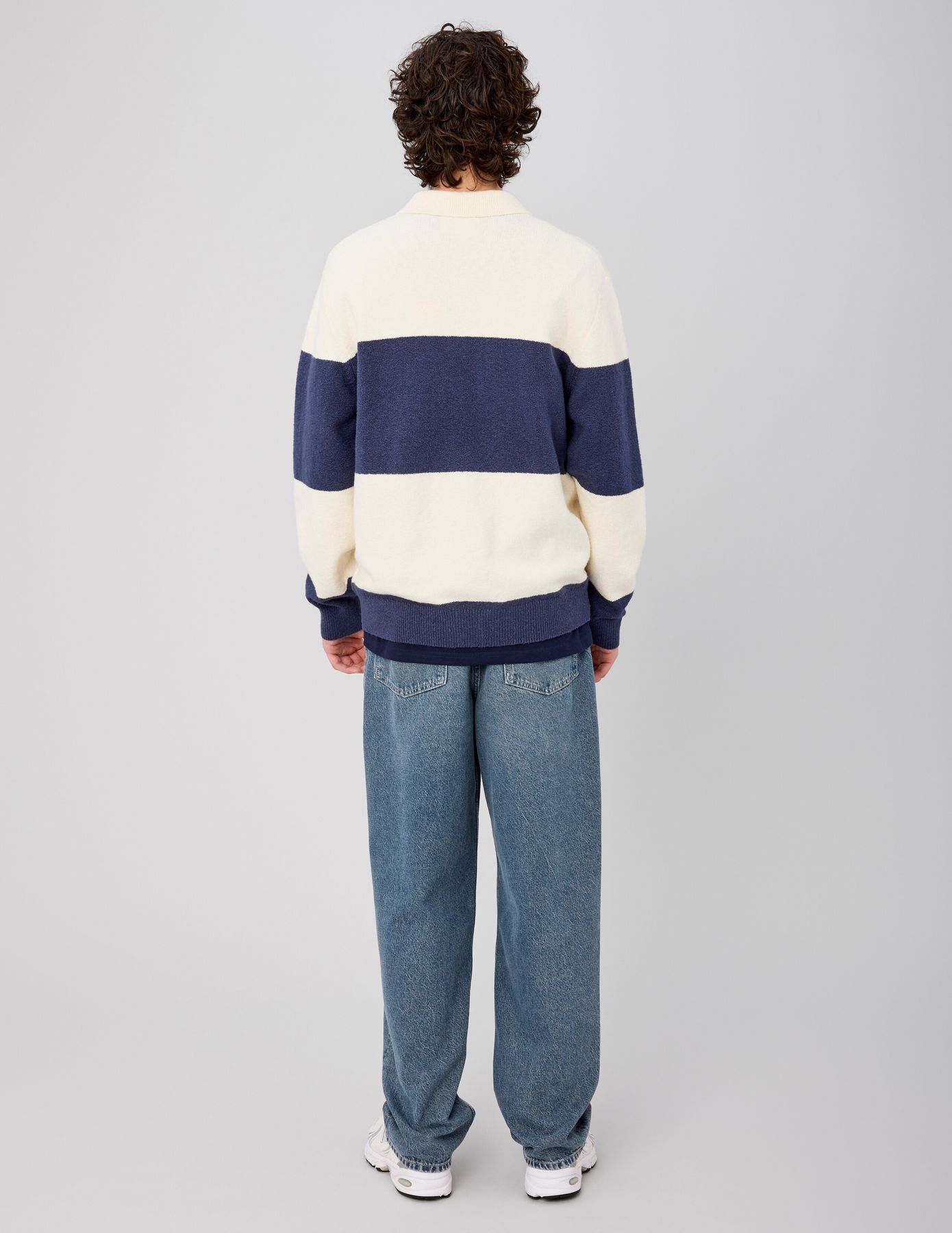 Pull col polo &agrave; rayures