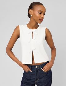 Top sans manches &agrave; n&oelig;uds