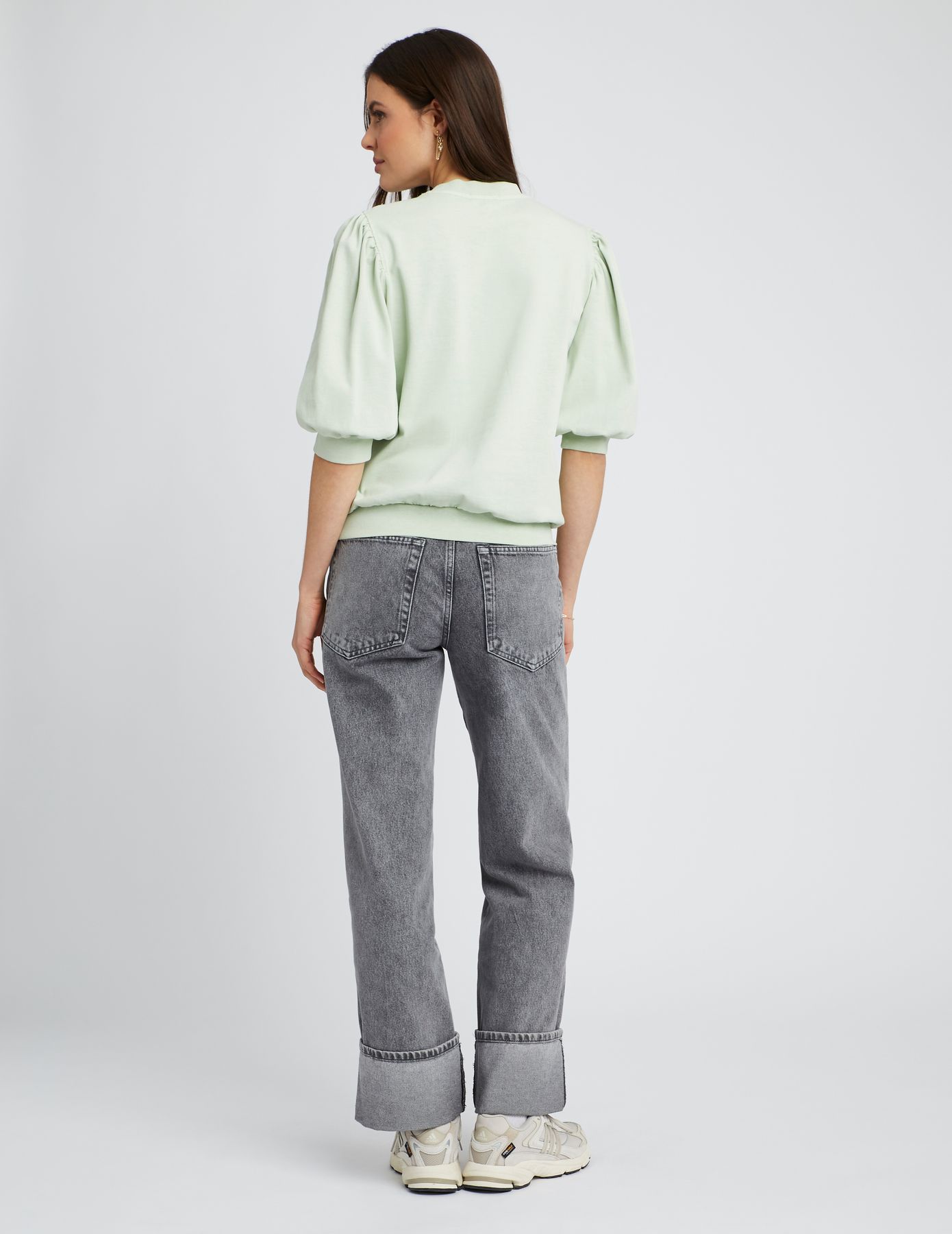 Sweat délavé avec fronces