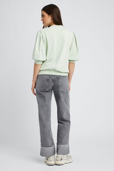 Sweat délavé avec fronces