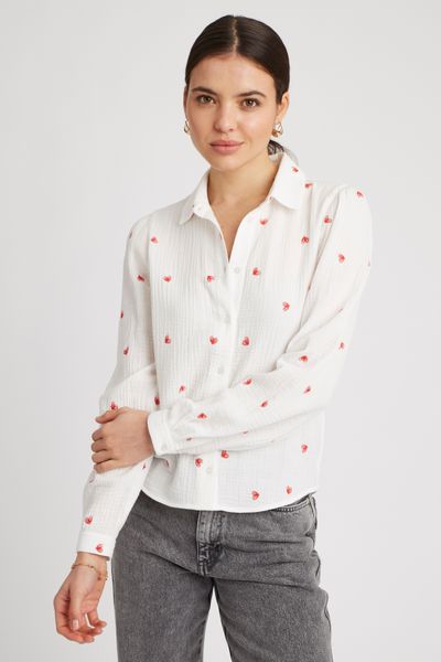 Chemise brodée coeur