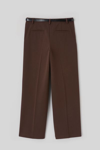 Pantalon droit &agrave; ceinture