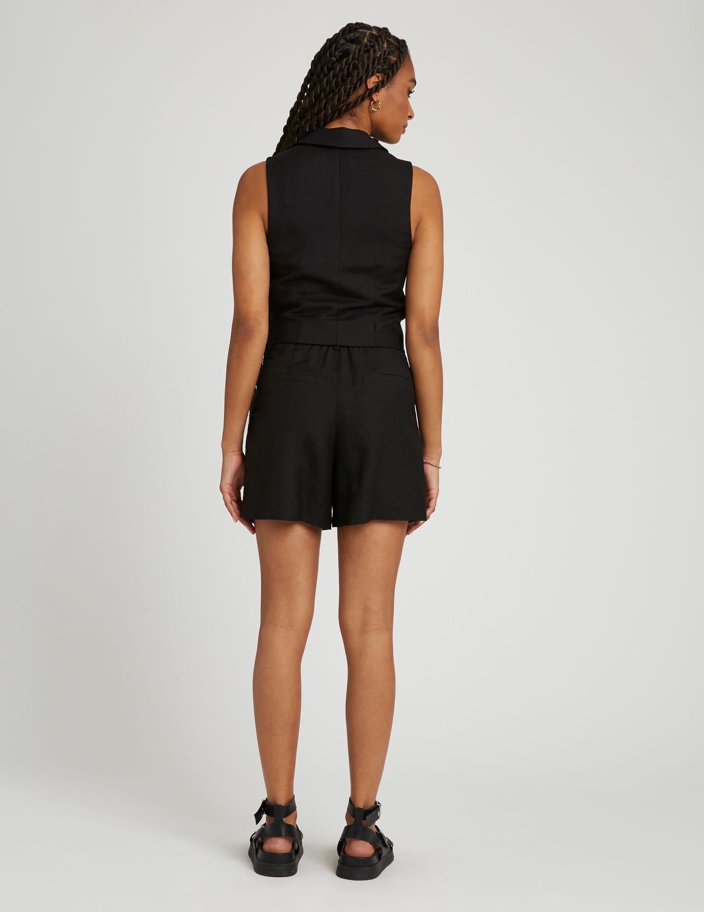 Gilet de costume uni en lin