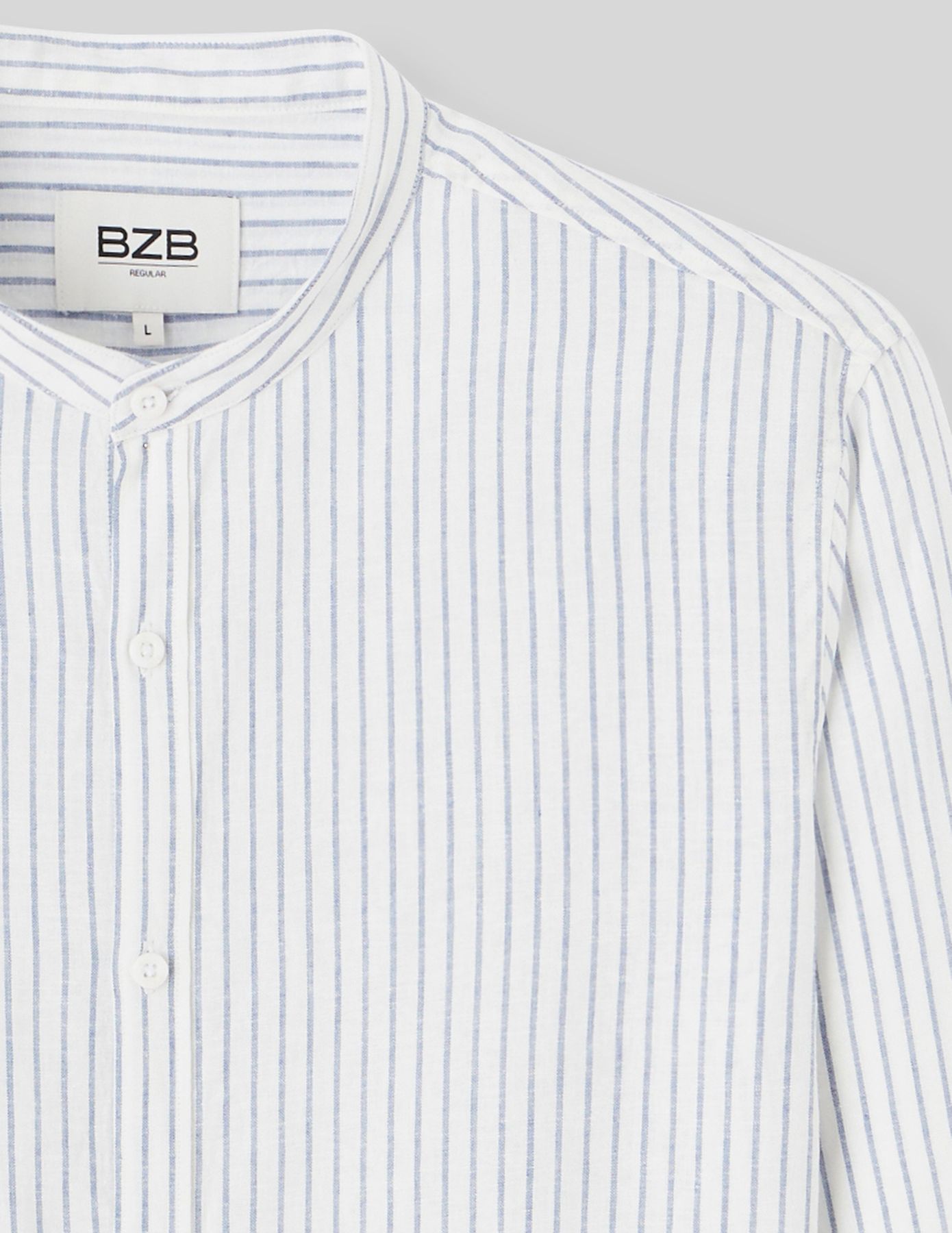 Chemise rayée col mao