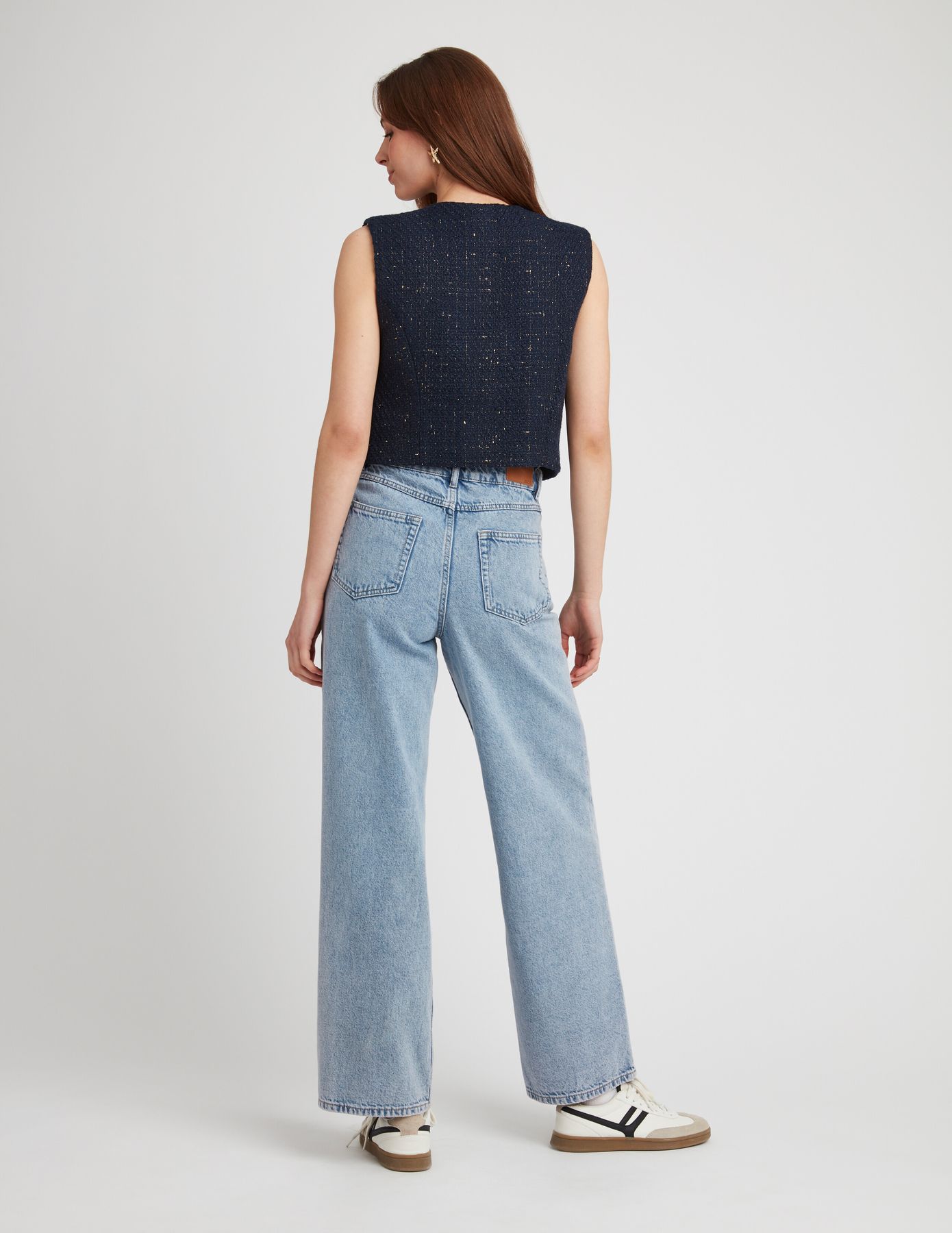 Gilet sans manches en tweed