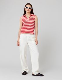 Top en tricot col polo