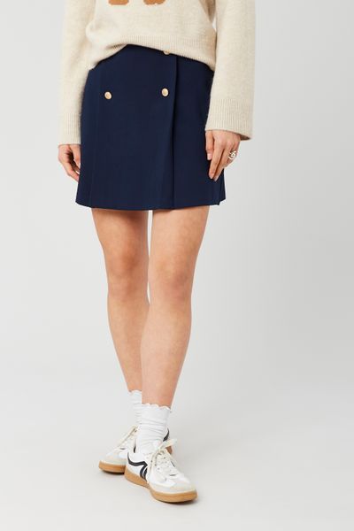 Jupe courte avec boutons dorés