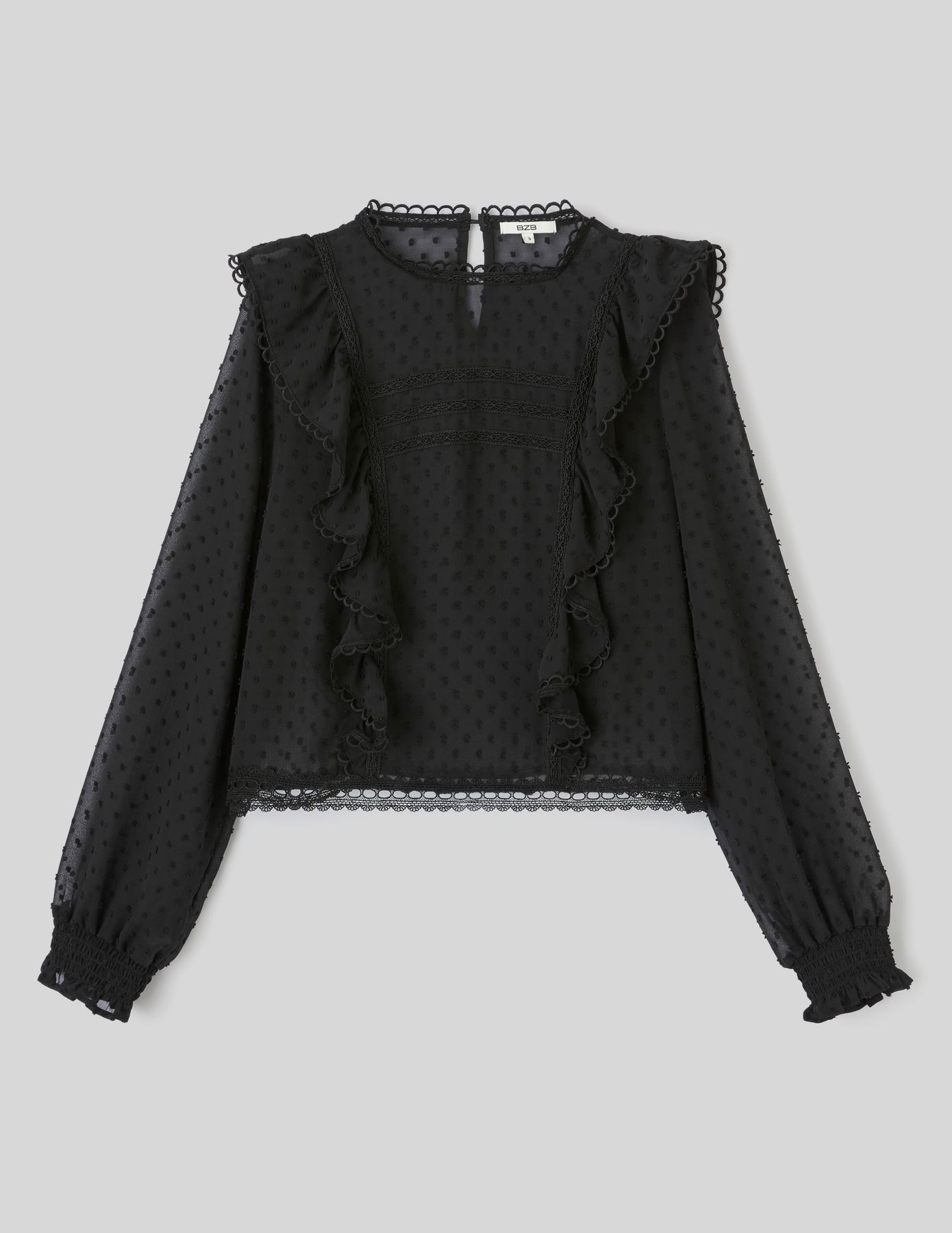 Blouse plumetis volant&eacute;e