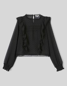 Blouse plumetis volant&eacute;e