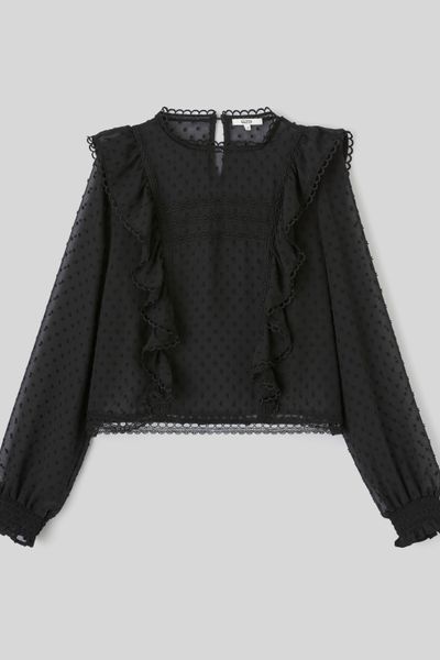 Blouse plumetis volant&eacute;e