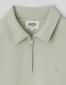 Sweat col polo zipp&eacute;