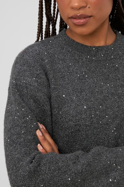 Pull col rond paillet&eacute;