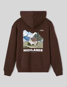 Sweat &agrave; capuche imprim&eacute; devant / dos