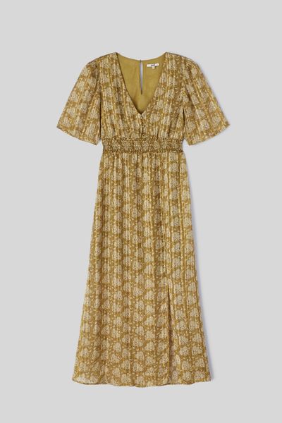 Robe longue imprimée en polyester recyclé