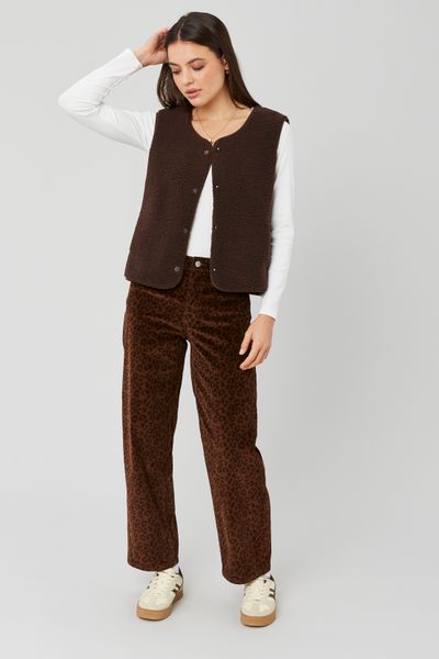 Pantalon velours léopard