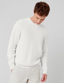 Pull col rond matière fantaisie