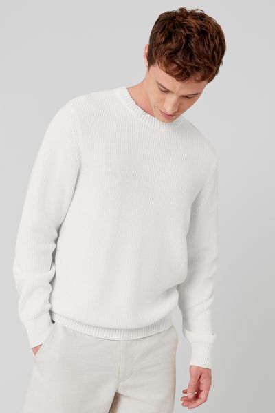 Pull col rond matière fantaisie