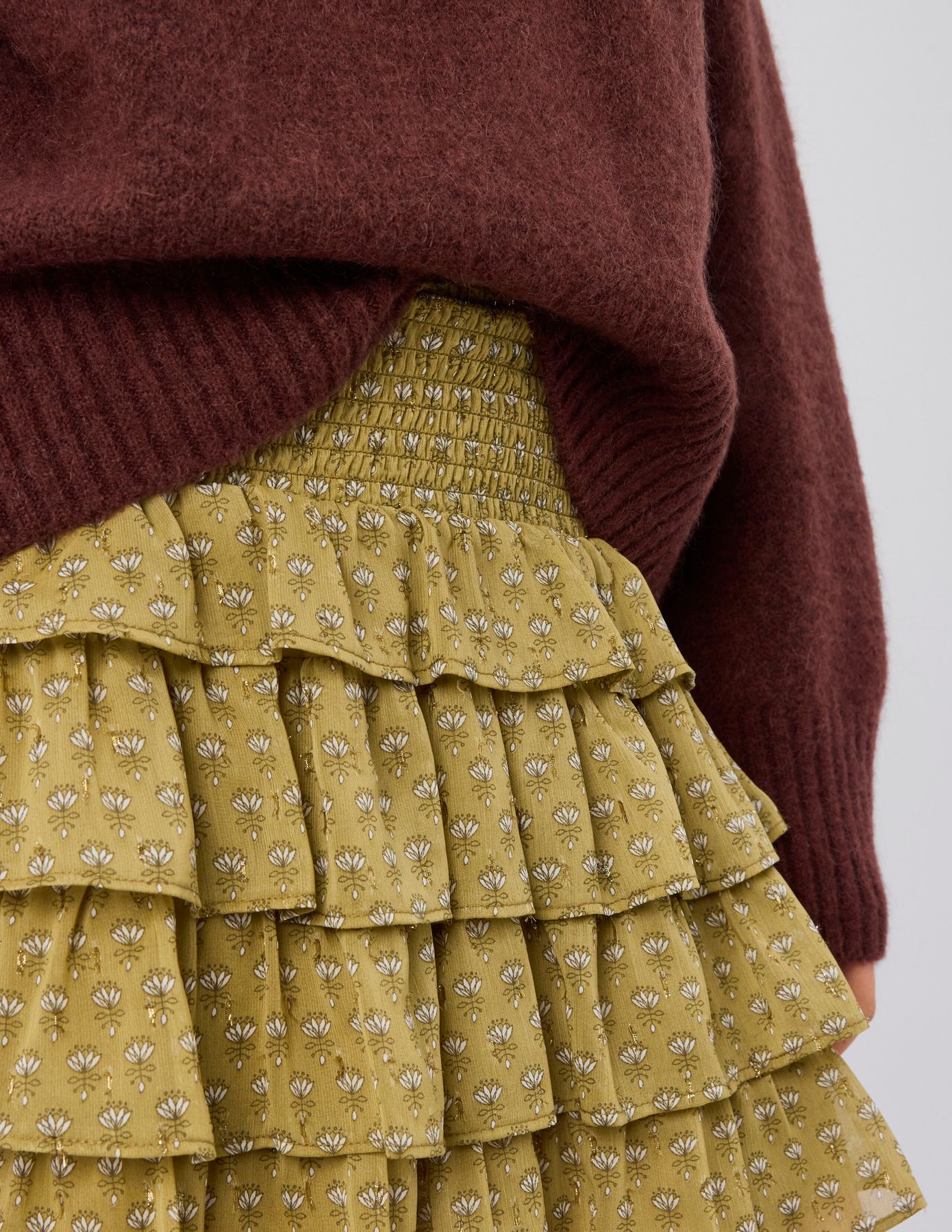 Jupe imprim&eacute;e &agrave; volants