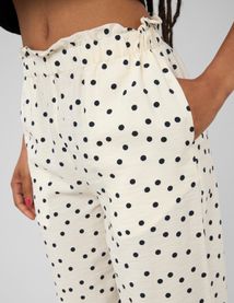 Pantalon fluide &agrave; pois