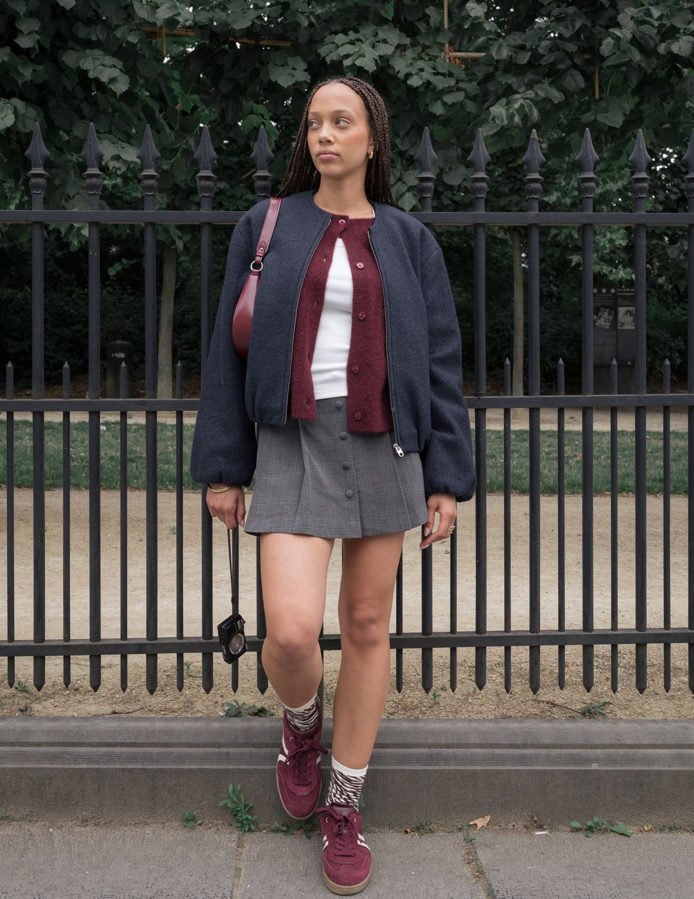 Jupe short plissée à carreaux