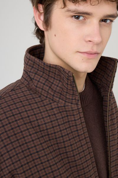 Blouson zippé à carreaux