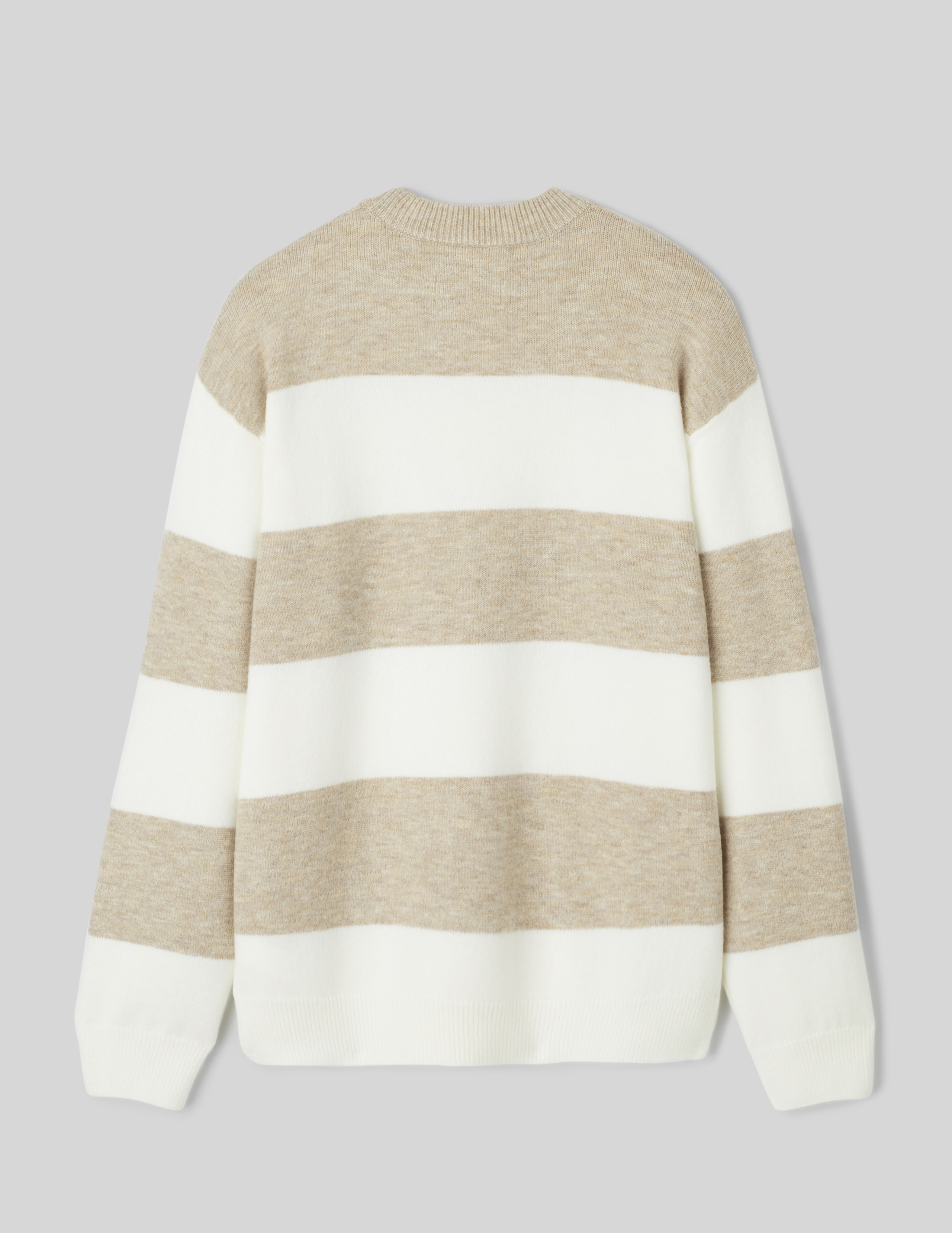 Pull col rond maxi rayures