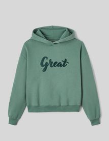 Sweat col capuche brod&eacute;