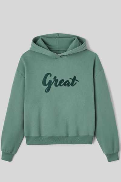 Sweat col capuche brod&eacute;