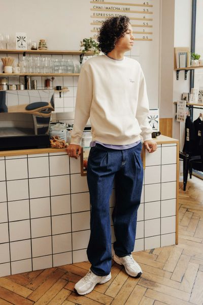 Loose jean ample &agrave; plis