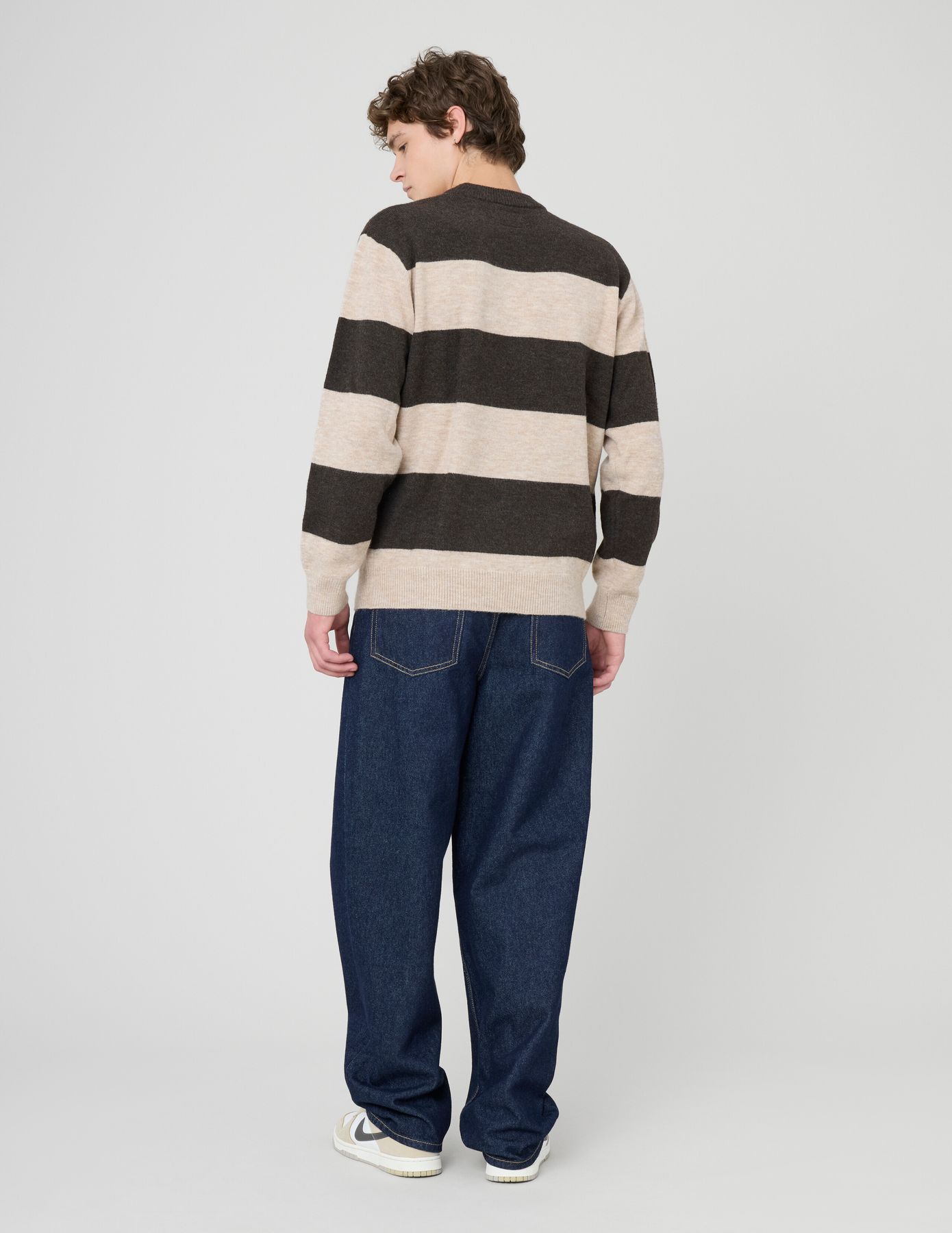 Pull col rond maxi rayures