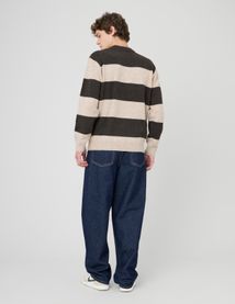 Pull col rond maxi rayures