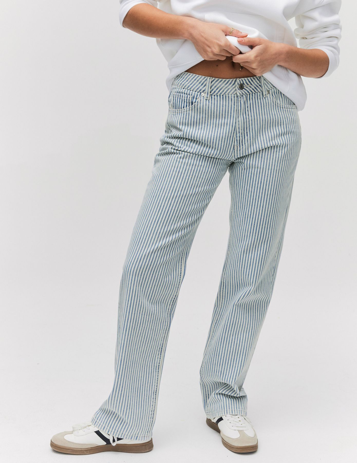 Jean straight rayé