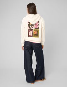 Sweat &agrave; capuche imprim&eacute; devant / dos
