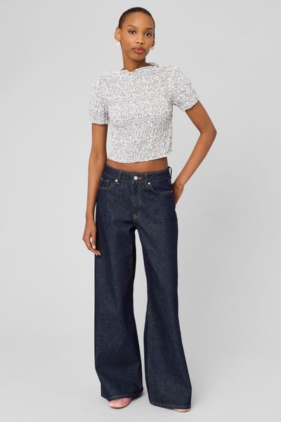 Top smock&eacute; &agrave; imprim&eacute;