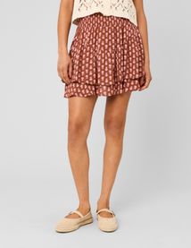 Jupe courte volant&eacute;e