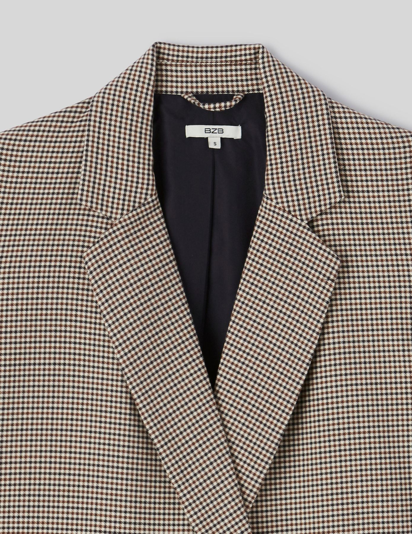 Blazer carreaux polyester recycl&eacute;