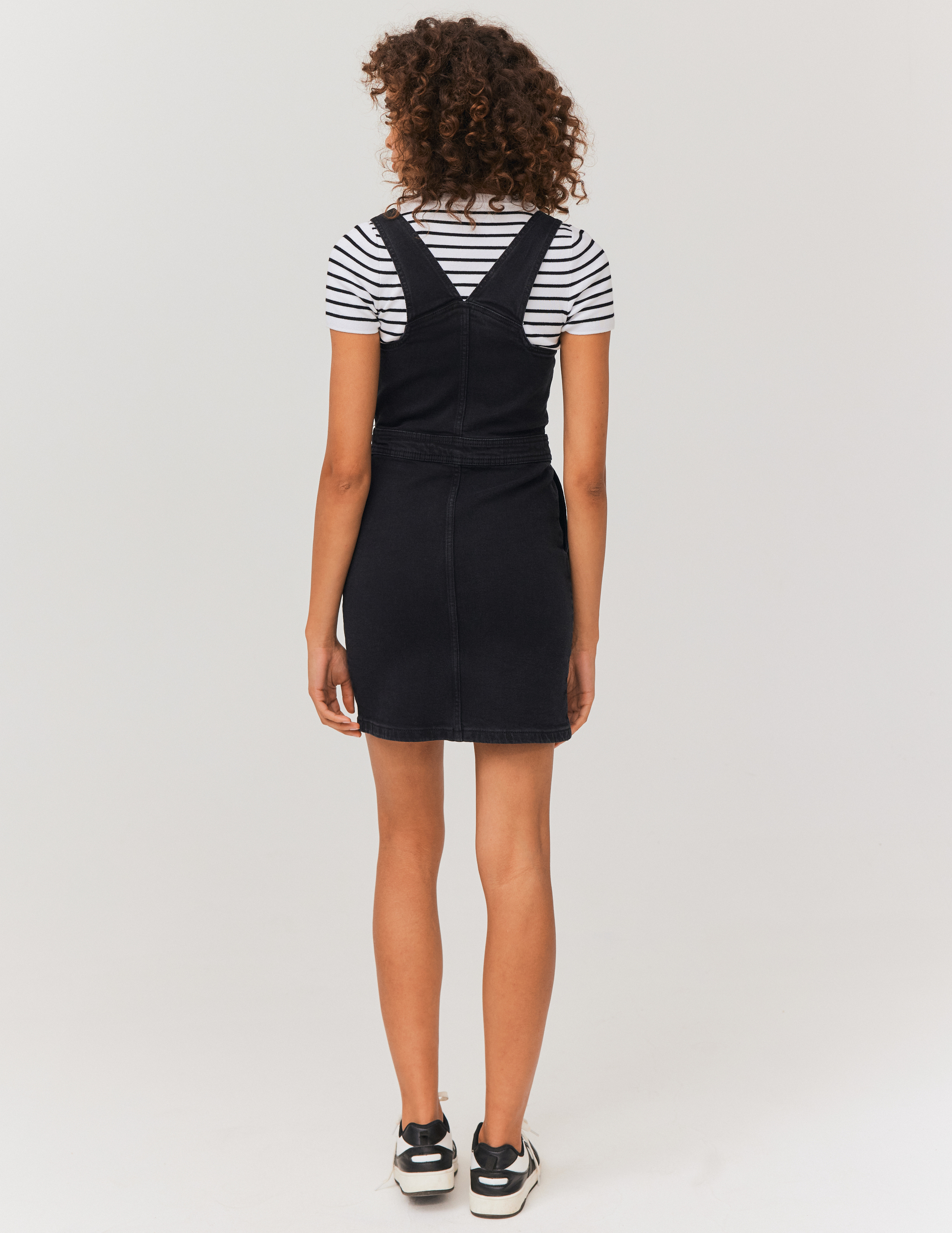 Robe chasuble en jean Noir BZB
