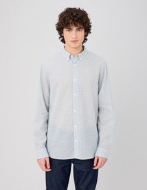 Chemise &agrave; carreaux seersucker