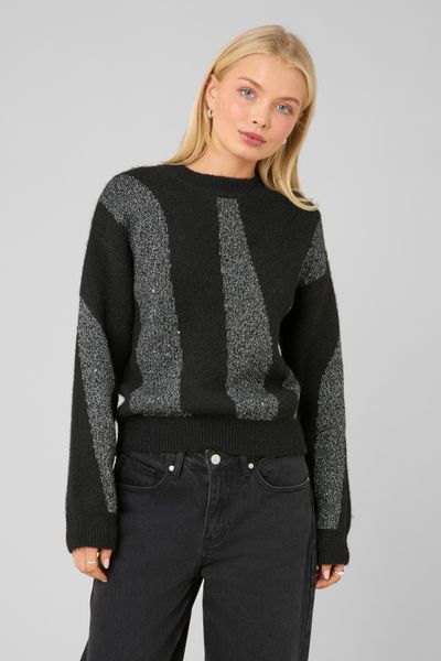 Pull col rond paillet&eacute;
