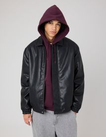 Blouson zippée en tissu enduit